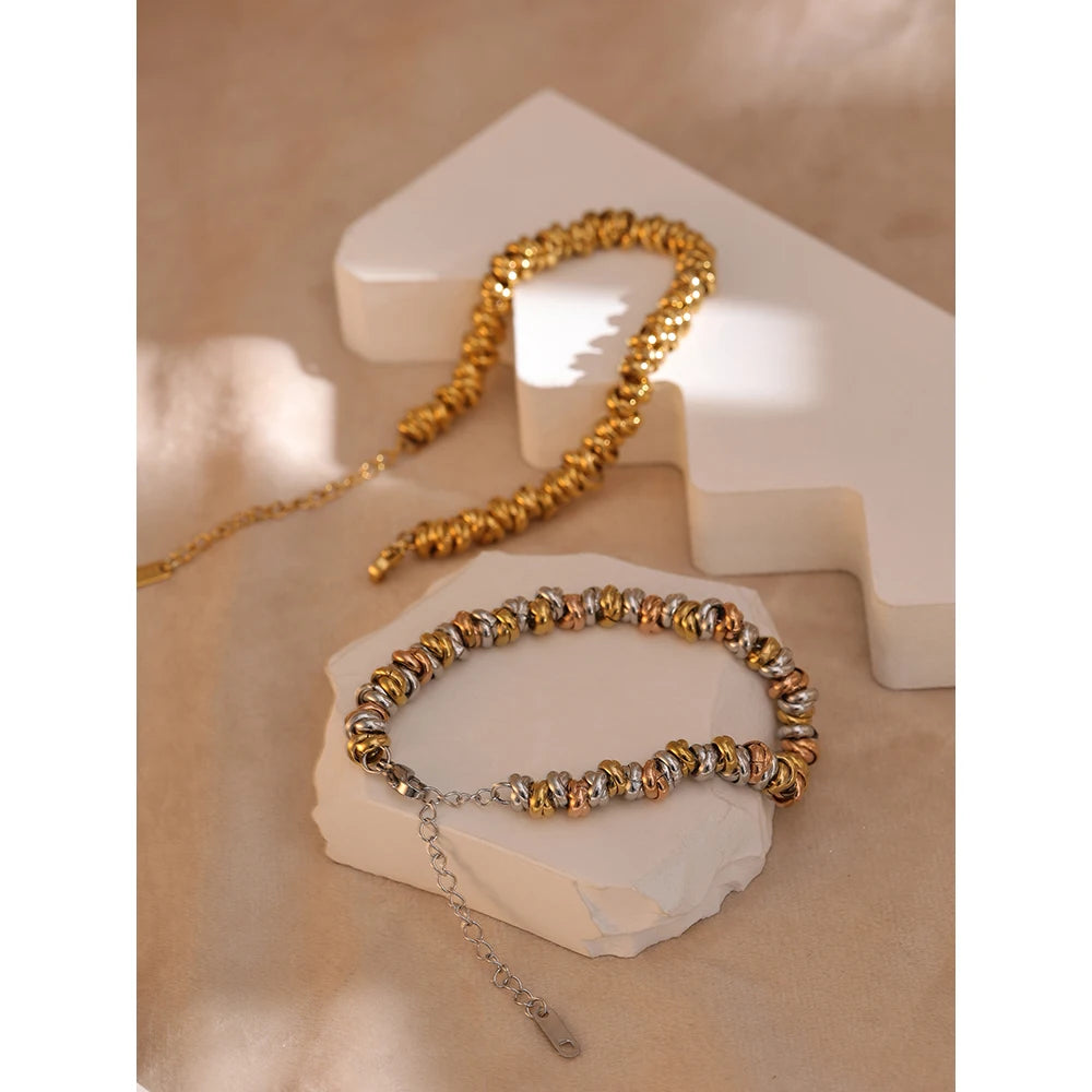 Yhpup Stainless Steel Chain Thick Bangle Bracelet Waterproof Jewelry Statement Metal браслеты на руку женкие Girls Gift