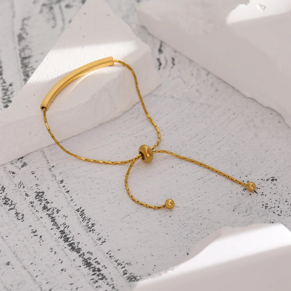 Yhpup Stainless Steel Geometric Chain Bangle Bracelet Trendy Jewelry Romantic Lover Dream Gift Jewelry Bracelet Anniversary