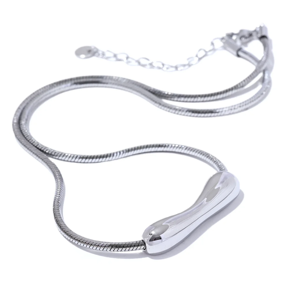 Yhpup Stainless Steel Chain Pendant Clavicle Necklace for Women 18K PVD Plated Statement Collar Jewelry Charm Accessories