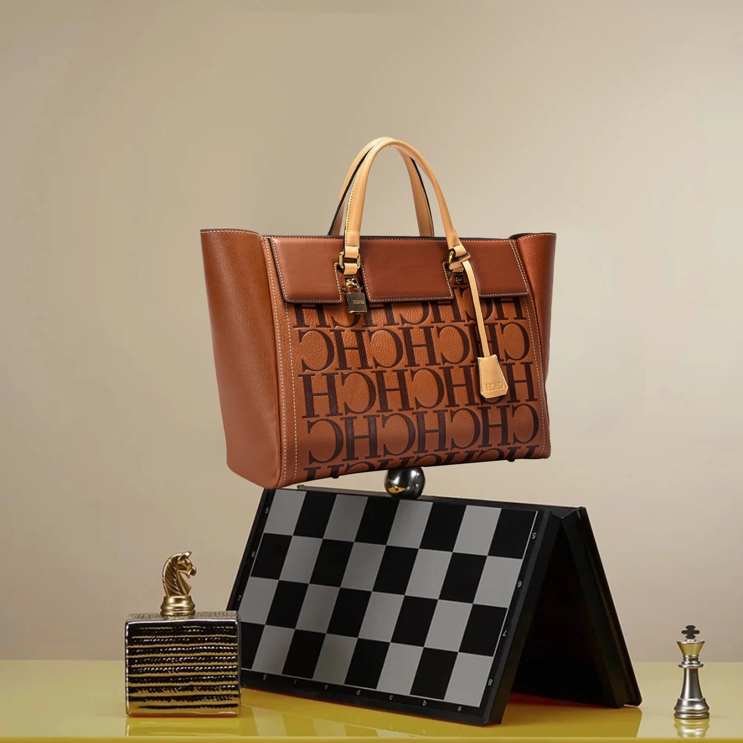 CHCH Luxury Classic 2023 Winter Women's Large Capacity Handbag Fashion Retro Print Bucket Bag Travel Party Banquet Shoulder Bag