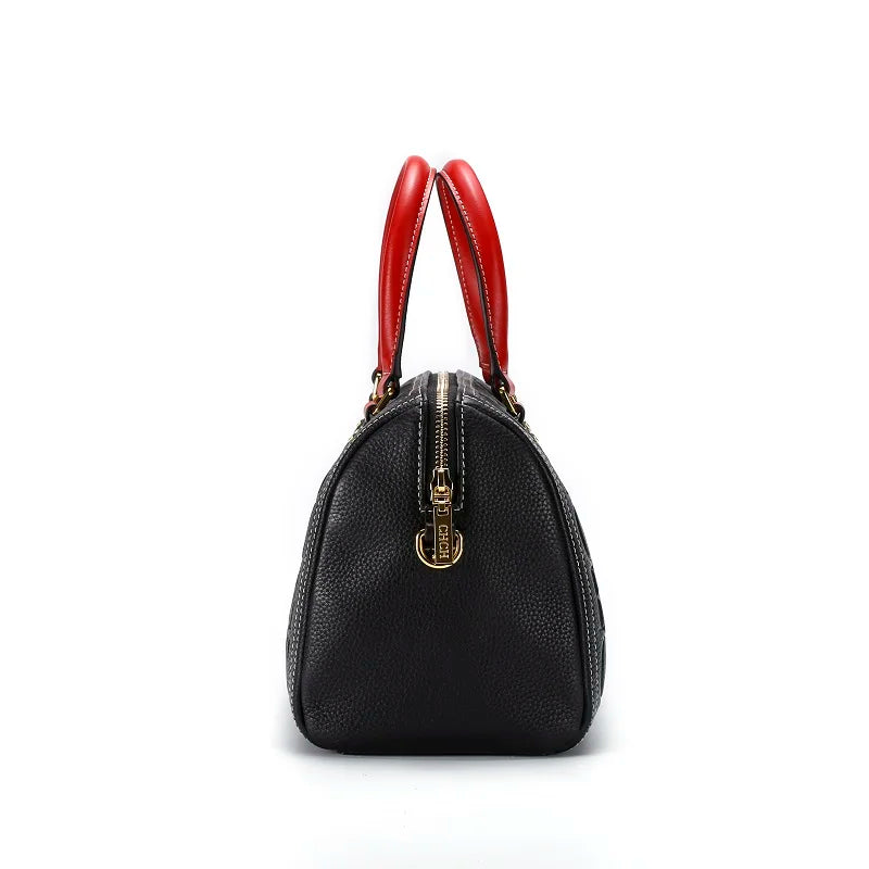 Classic Style Fashion Retro Style Simple Ladies Solid Color Handbag Minimalist Design Leather Large Capacity