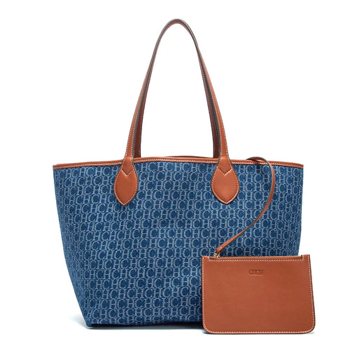 New Large Capacity Tote Bag Geometric Elegance Meets Dual-Tone Utility Versatile Double Sided Color Blocking Handbag