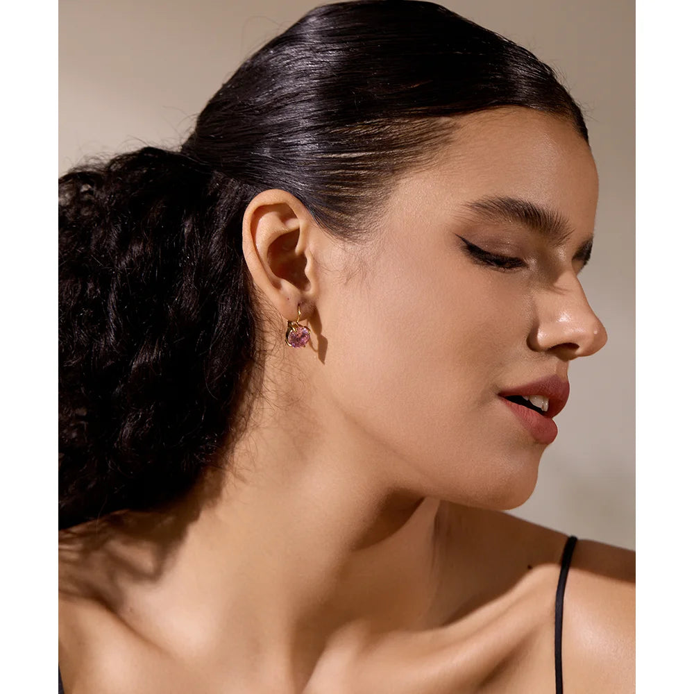 Yhpup Luxury Colorful Shiny AAA Cubic Zirconia Stainless Steel Round Ear Clasp Hoop Earrings Wedding Party Gift Delicate Jewelry