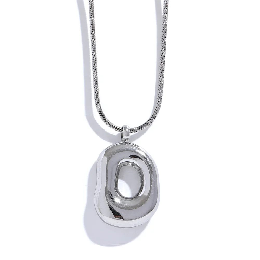 Yhpup 316l Stainless Steel Geometry Hollow Pendant Necklace Fashion Metal Charm Waterproof Cast Pvd Plated Jewelry Gift