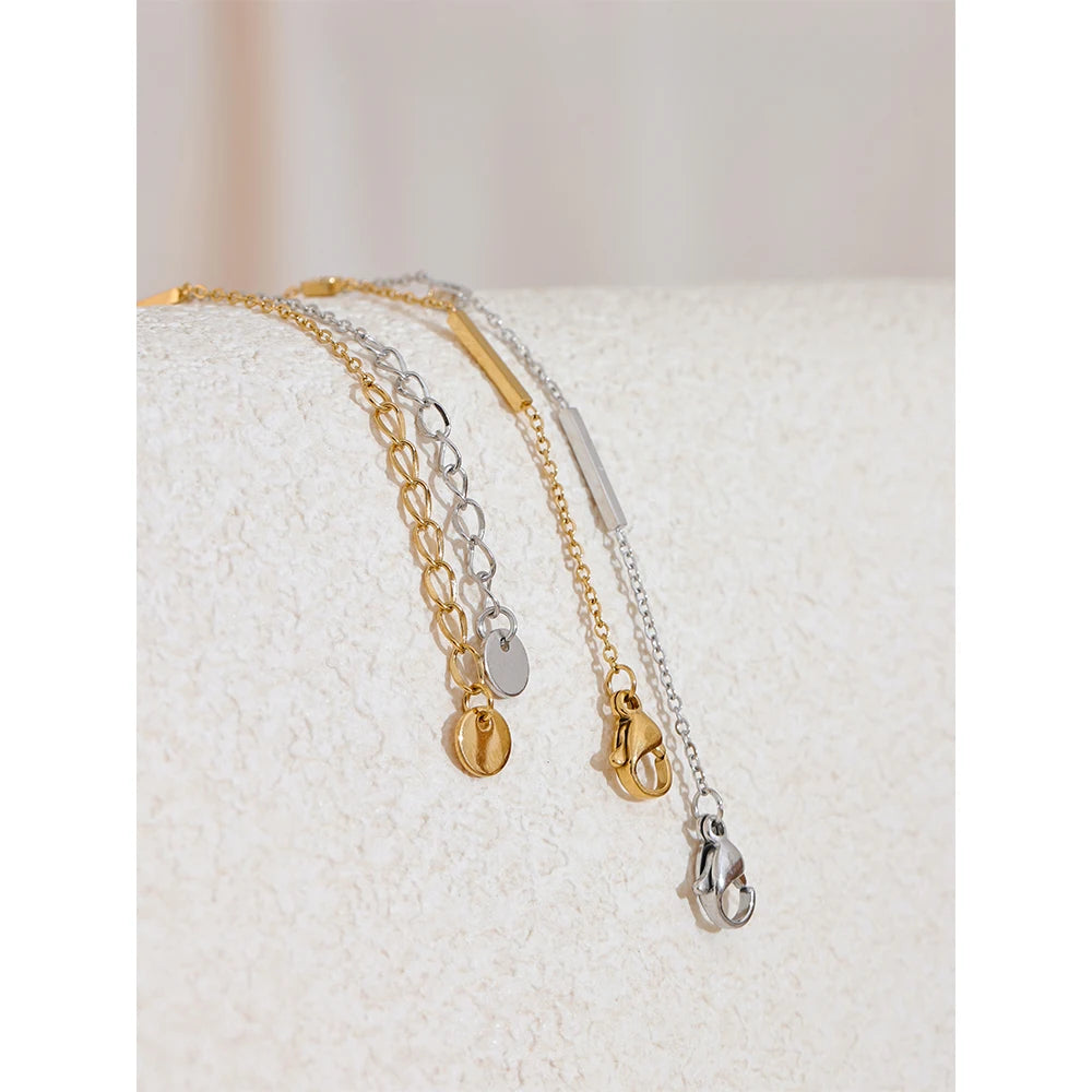 Yhpup 316L Stainless Steel Zircon Thin Chain Bracelet Bangle for Women Summer Simple Water Resistant Chic Jewelry Men