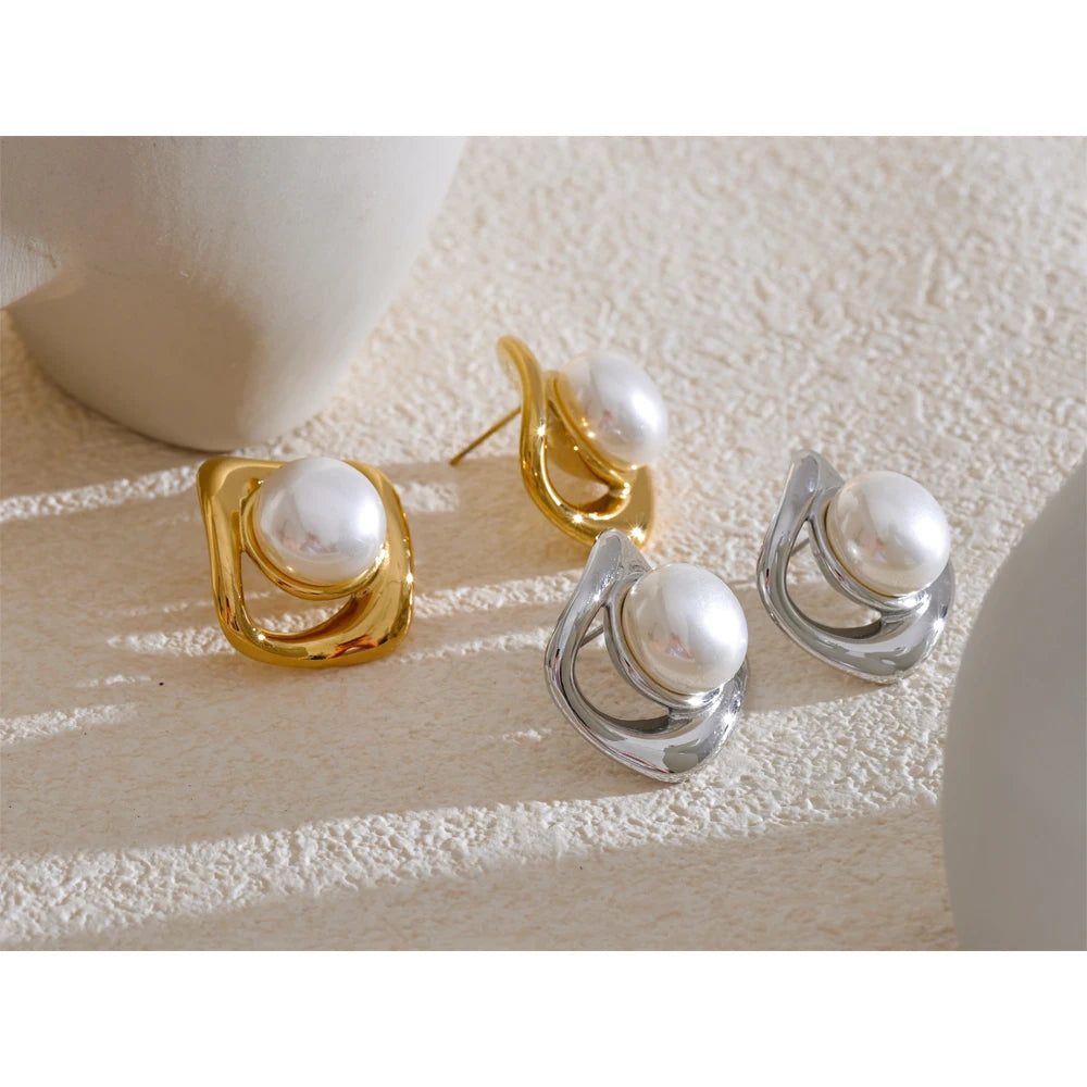Yhpup New Design Fashion High Quality Stud Earrings Chic Waterproof Allergy Prevention Temperament Korean Style Jewelry Women