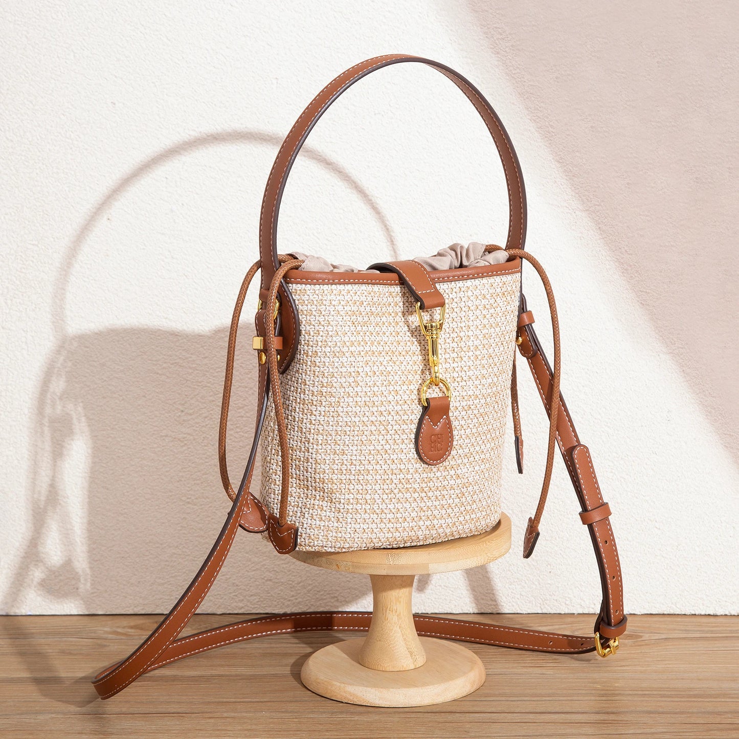 CH Summer New PP Grass Woven Handbag Holiday Phone Bag Women's Shoulder Bag
