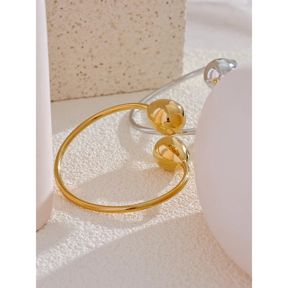 Yhpup Distinctive Stainless Steel Water Drop Cuff Adjustable Bracelet Bangle Water Resistant Texture Metal Stylish Jewelry New