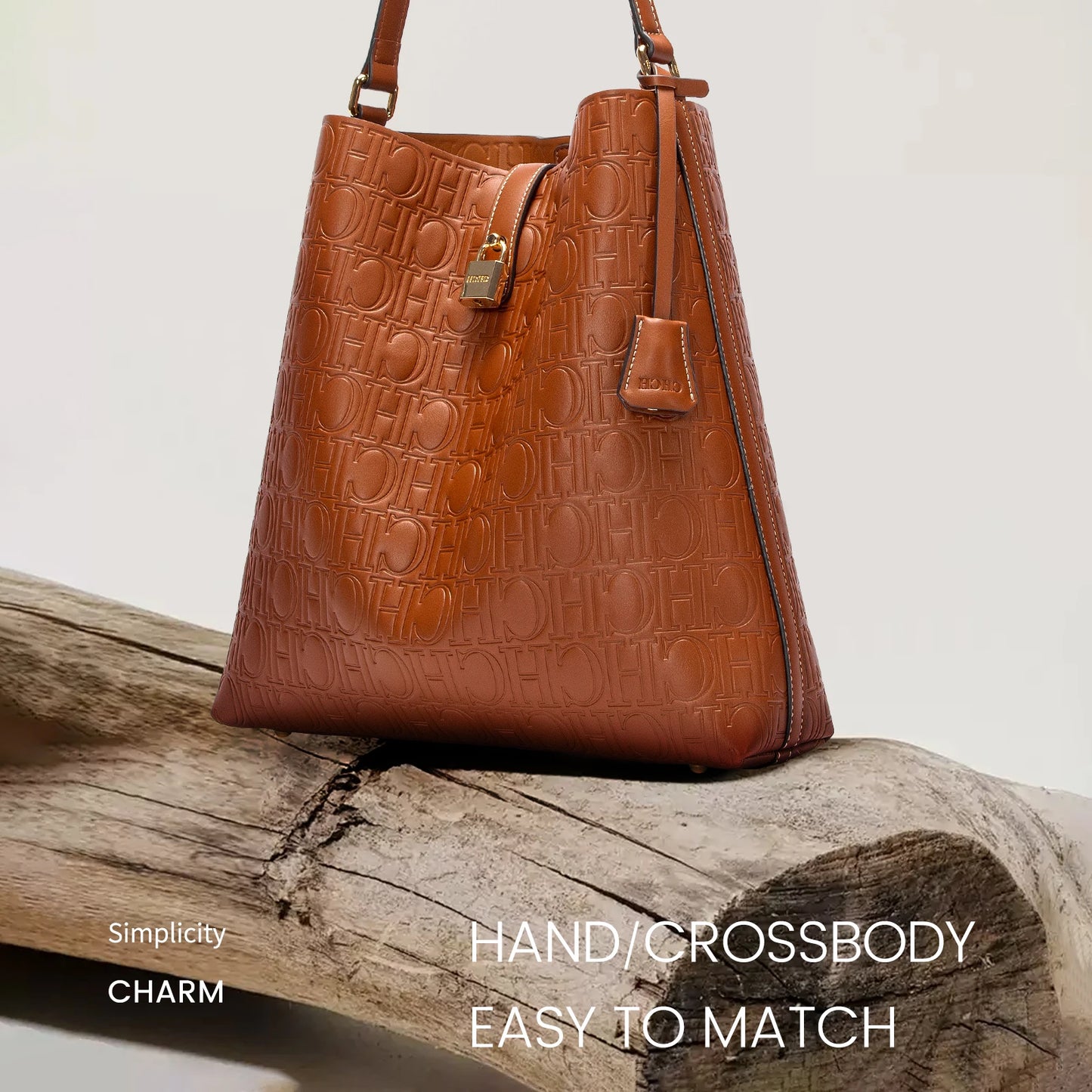 Seasonal New Retro Classic Women's Shoulder Bag Pure Colour Simple Letters Printing Large Capacity Versatile Style