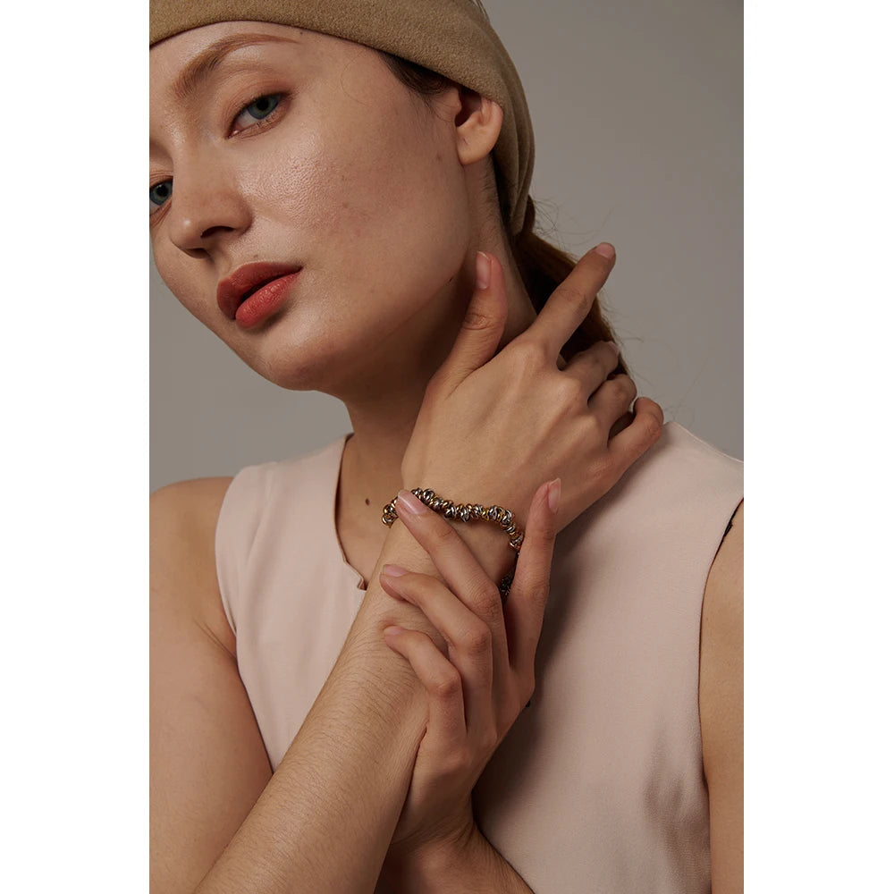 Yhpup Stainless Steel Chain Thick Bangle Bracelet Waterproof Jewelry Statement Metal браслеты на руку женкие Girls Gift