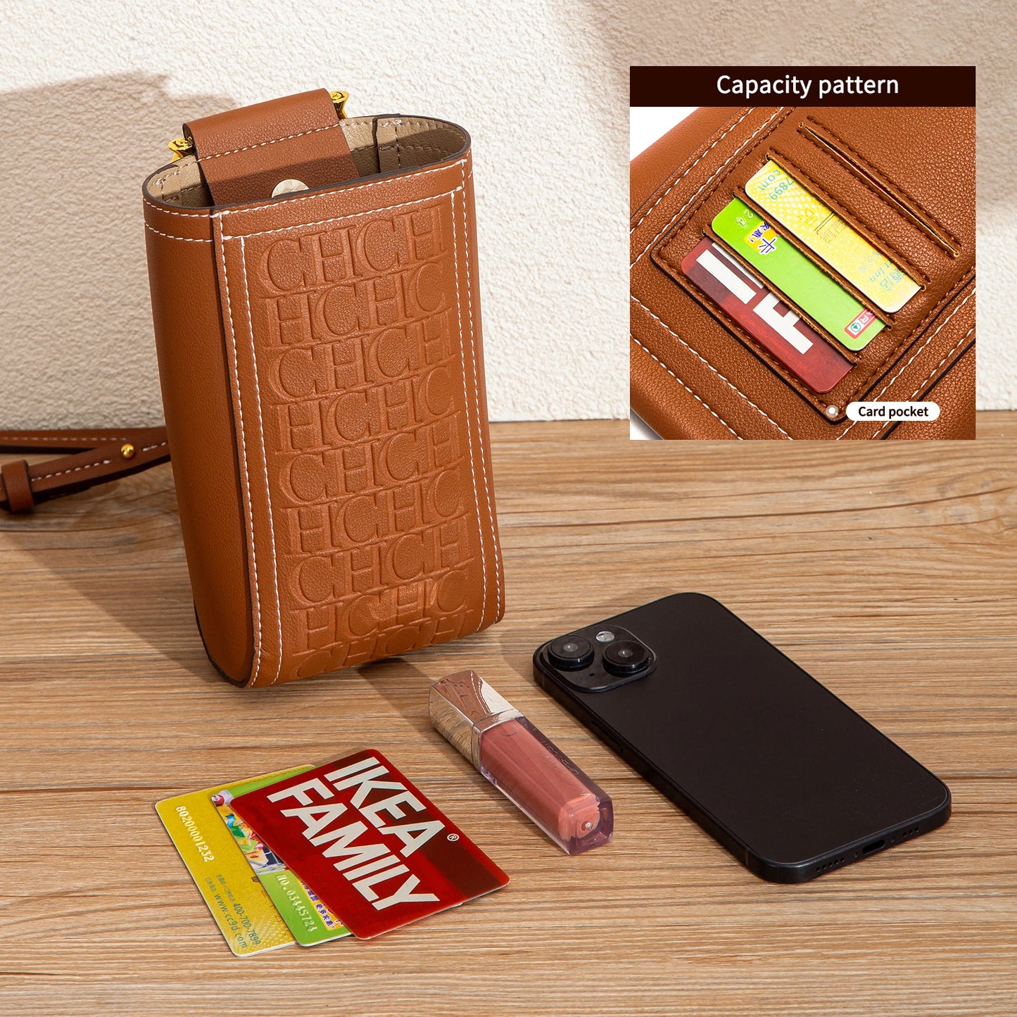 Credit Card Bag Women's Crossbody Bag Autumn New Solid Color Mobile Phone Bag
