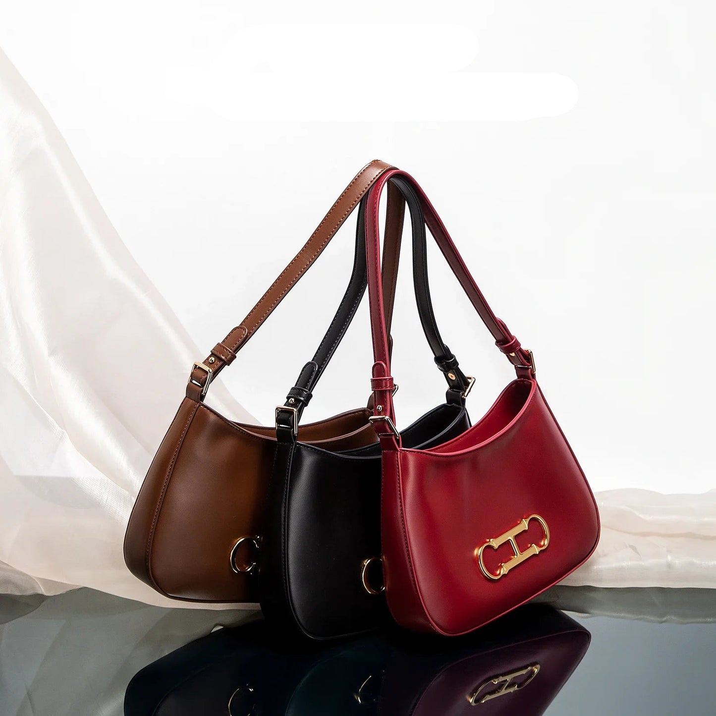 Pure Colour Design Fashion Classic Women's New Shoulder Bag Retro Style Leisure Simple Hundred Women's Handbag