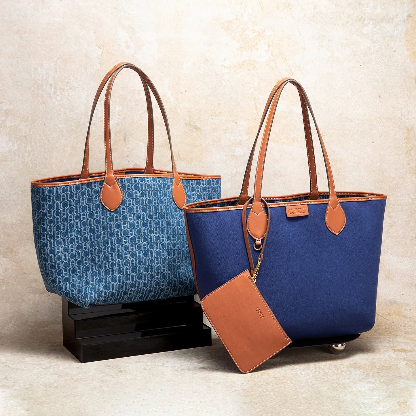 New Large Capacity Tote Bag Geometric Elegance Meets Dual-Tone Utility Versatile Double Sided Color Blocking Handbag