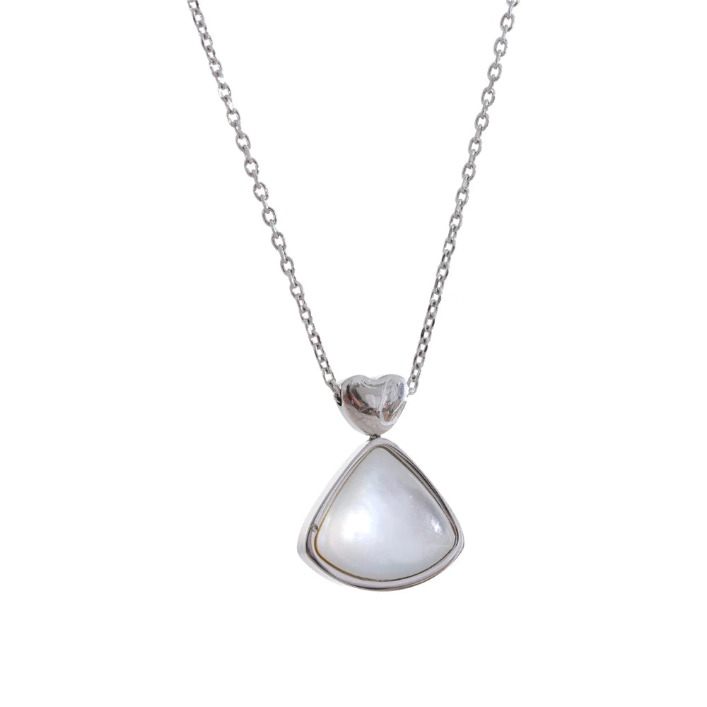 Yhpup Korean Style Natural Thick Shell Chic Pendant Necklace Chain Cross Heart High Quality Women Fashion Jewelry Delicate Gift