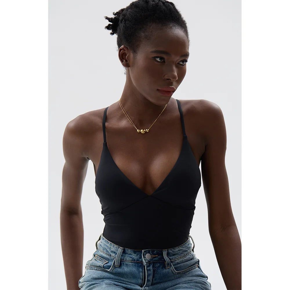 Yhpup 316l Stainless Steel Round Beads Chain Pendant Necklace 18K PVD Plated Metal Women Fashion Daily Trendy Jewelry Gift