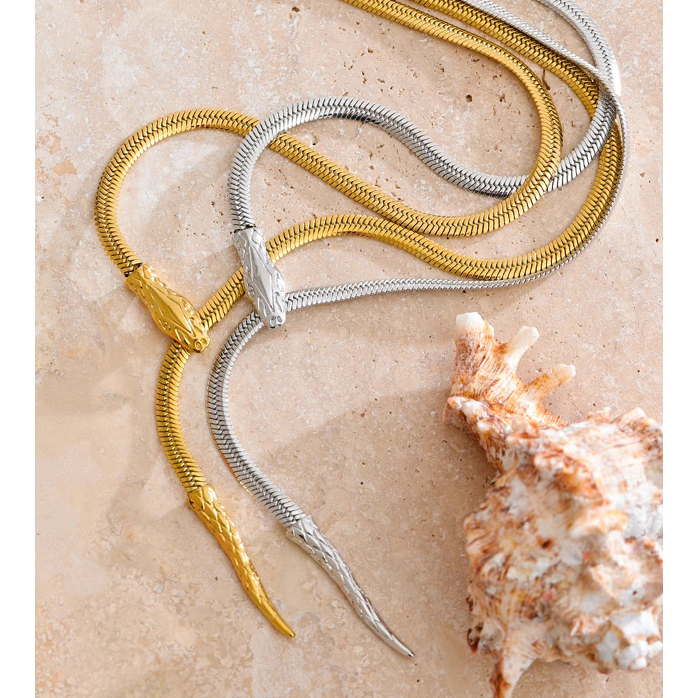 Yhpup Personalized Stainless Steel Snake Chain Adjustable Necklace Pendant Arrivals Popular Daily Jewelry Accessories