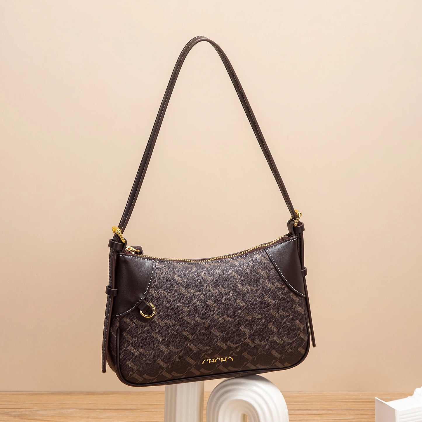 Summer New Simple Crescent Bag 2025 Women's Shoulder Bag with Two Shoulder Straps