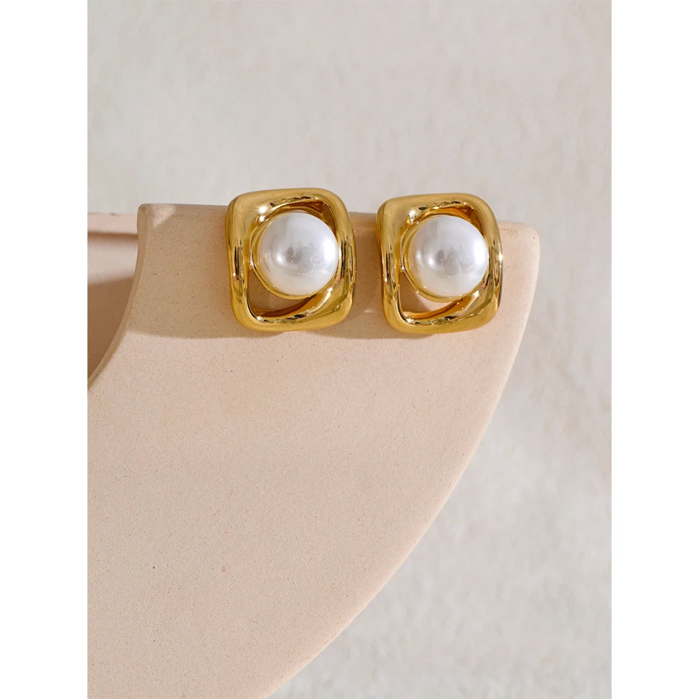 Yhpup New Design Fashion High Quality Stud Earrings Chic Waterproof Allergy Prevention Temperament Korean Style Jewelry Women