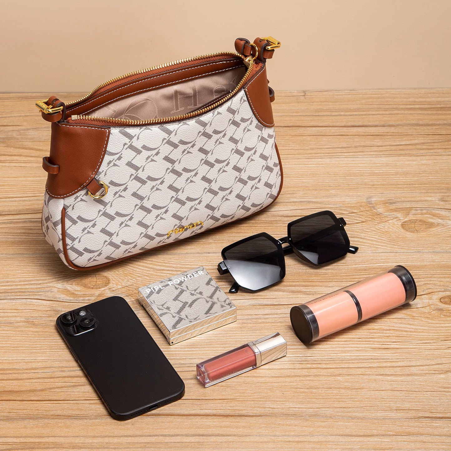 Summer New Simple Crescent Bag 2025 Women's Shoulder Bag with Two Shoulder Straps