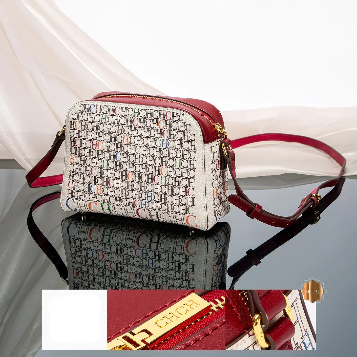 Classic Luxury Women's Handbag Square PVC Printed Shoulder Bag Fashionable Women's Designer Women's Bag