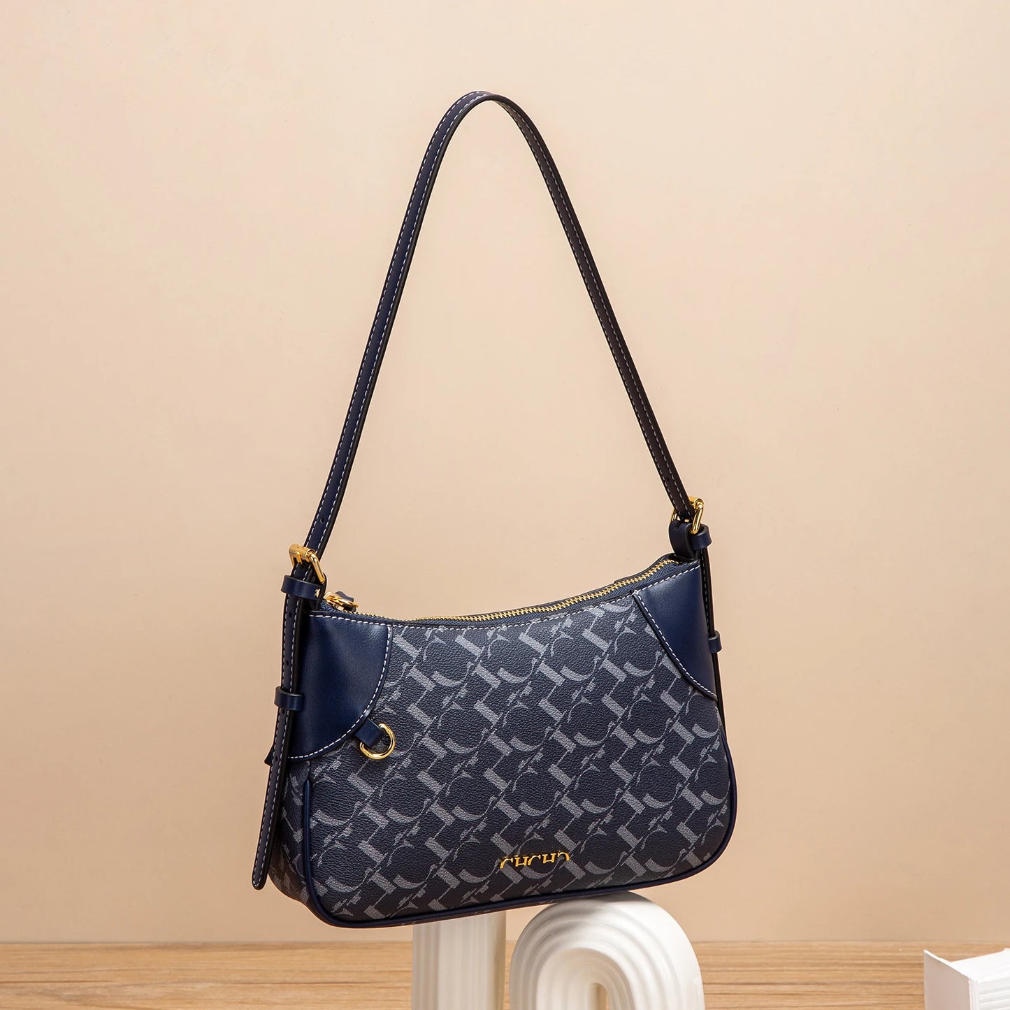 Summer New Simple Crescent Bag 2025 Women's Shoulder Bag with Two Shoulder Straps