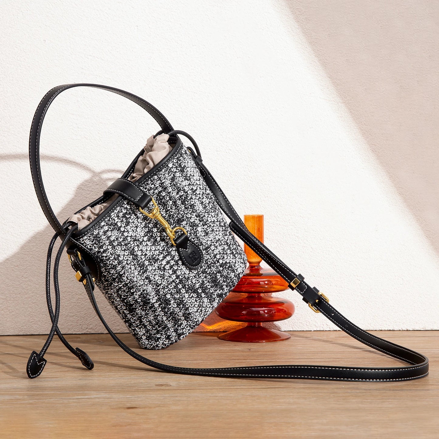 CH Summer New PP Grass Woven Handbag Holiday Phone Bag Women's Shoulder Bag