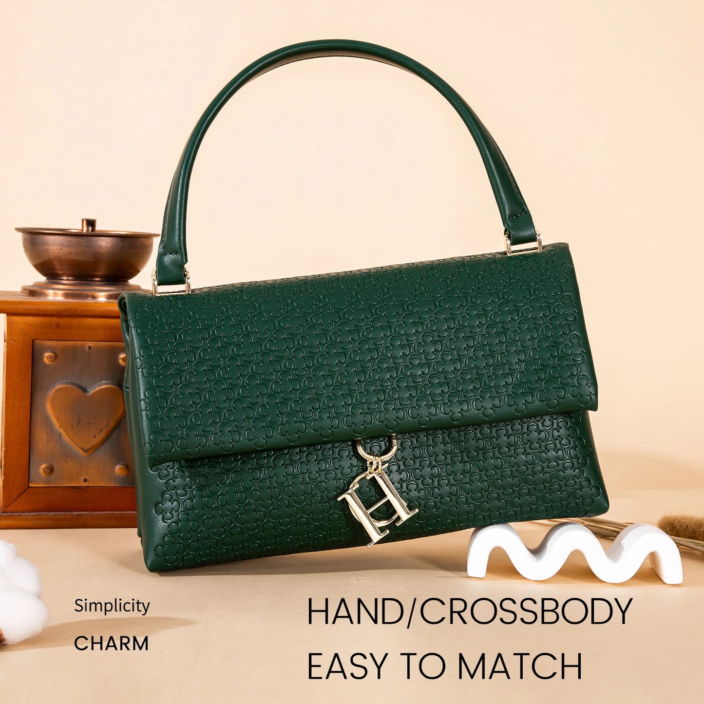 Metal Accessories Solid Color Elegant Simplicity Women's Shoulder Bag Unique Fashion Printed Women's Handbag