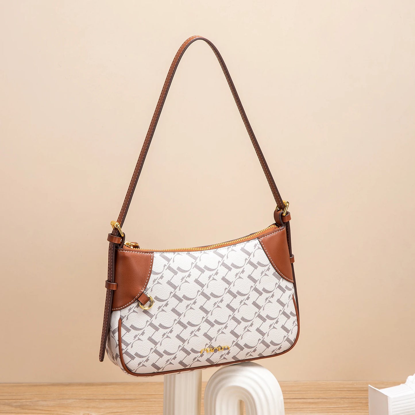 Summer New Simple Crescent Bag 2025 Women's Shoulder Bag with Two Shoulder Straps
