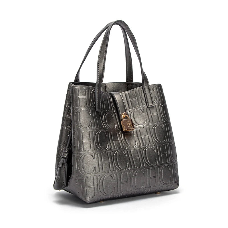 Classic Simple Solid Color Women's New 2024 Large Capacity Handbag Letter Element Women's Handbag