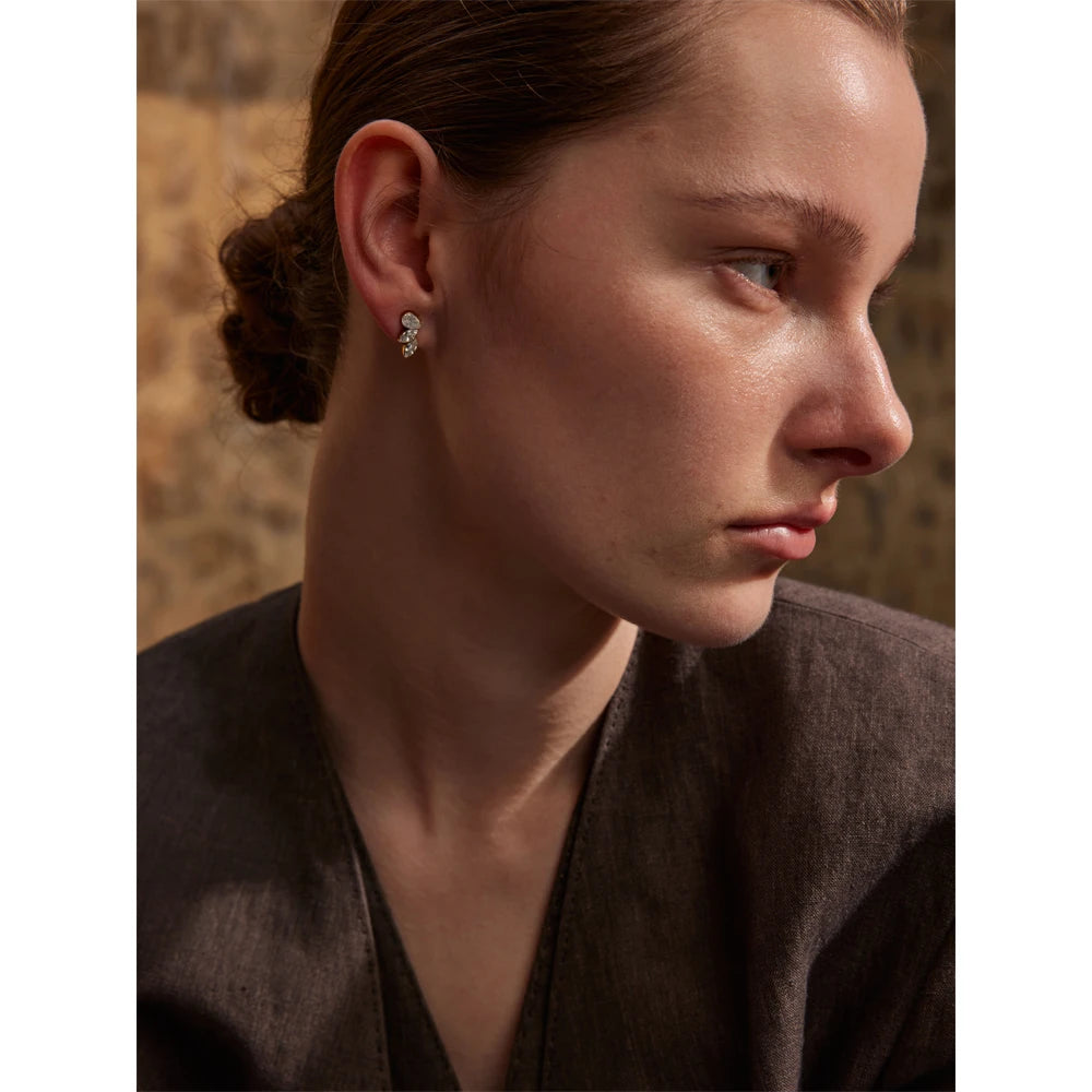 Yhpup Waterproo Shiny Cubic Zirconia Exquisite Wing Small Stud Earrings Daily for Women Wholesale Stainless Steel Chic Jewelry