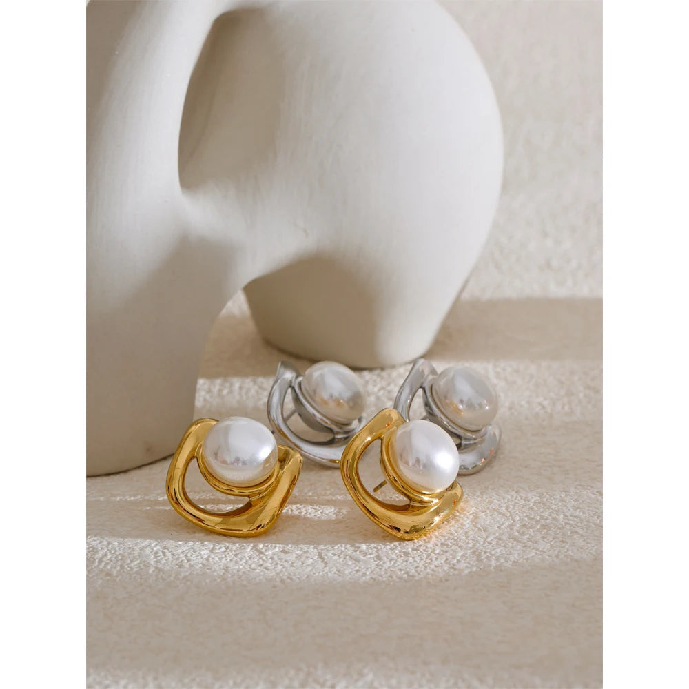 Yhpup New Design Fashion High Quality Stud Earrings Chic Waterproof Allergy Prevention Temperament Korean Style Jewelry Women