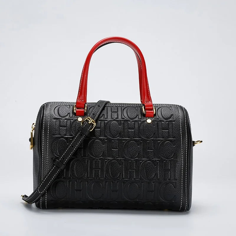 Classic Style Fashion Retro Style Simple Ladies Solid Color Handbag Minimalist Design Leather Large Capacity