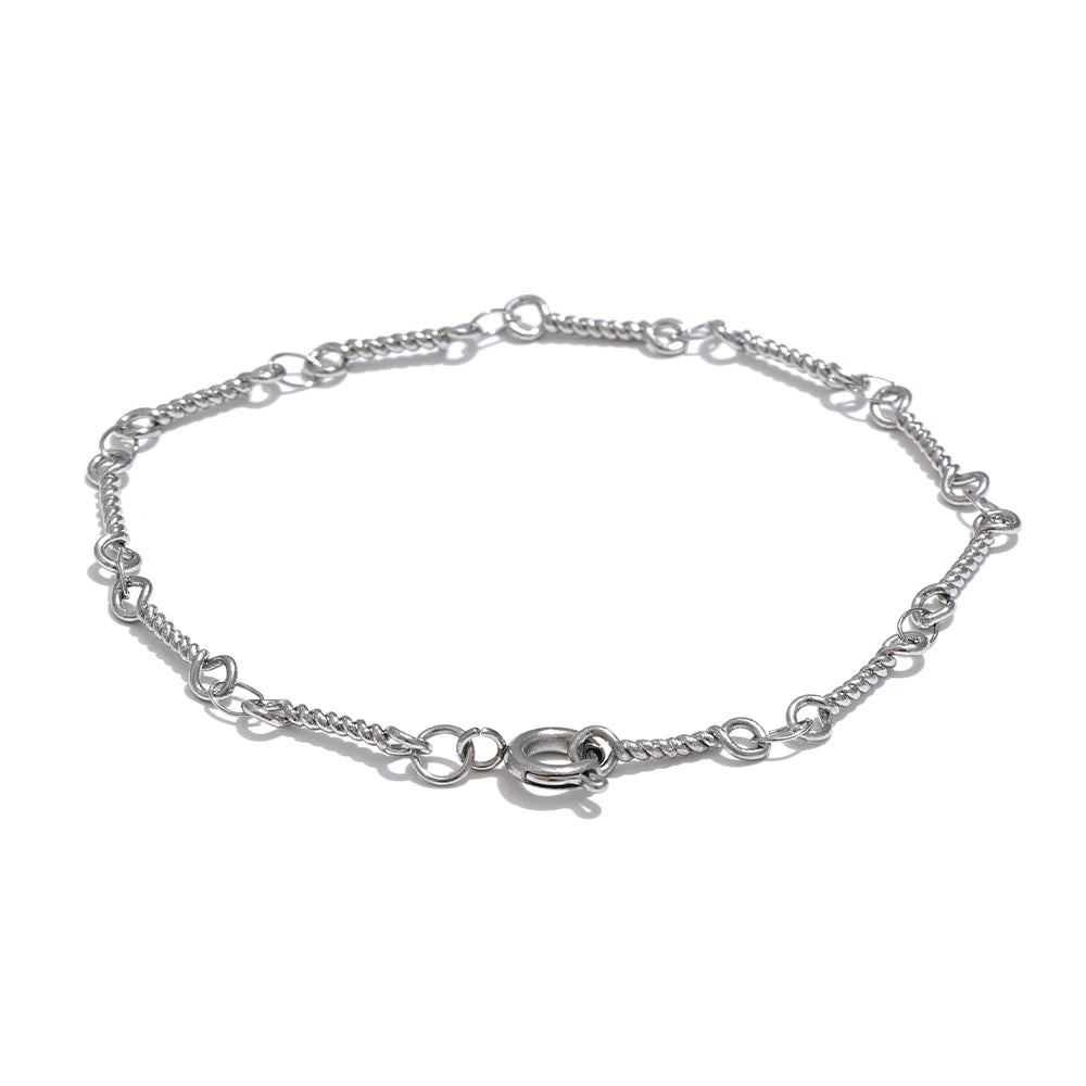Yhpup Stainless Steel Metal Chic Twisted Handmade Chain Summer Bracelet Bangle 18K PVD Plated Water Resistant Wrist Jewelry Gift