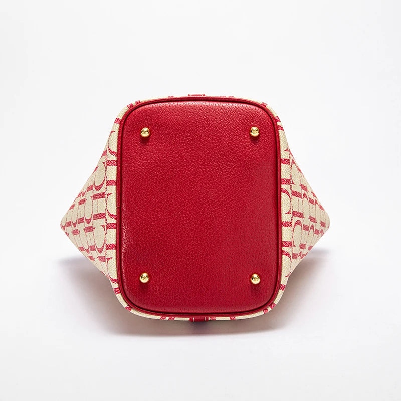Classic Fashion Retro Design New 2024 Women's Vegetable Basket Bag with Metal Decorative Letter Design Women's Handbag