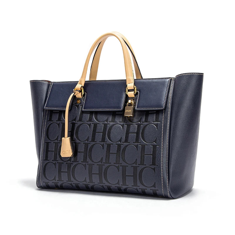 CHCH Luxury Classic 2023 Winter Women's Large Capacity Handbag Fashion Retro Print Bucket Bag Travel Party Banquet Shoulder Bag