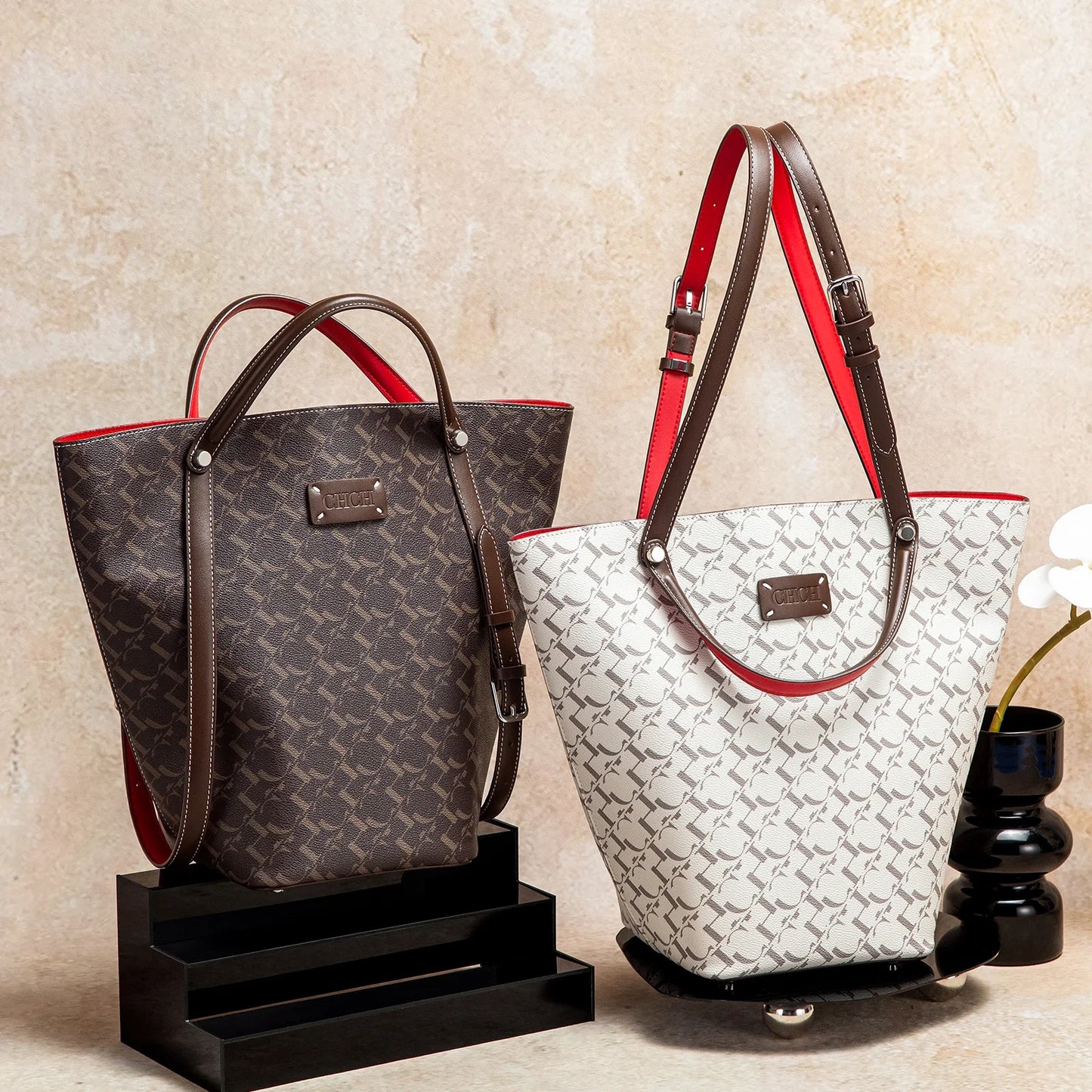 Adjustable Straps Textured Craftsmanship Meets Everyday Durability Elevate Urban Minimalism With Dual-Tone Leather Tote