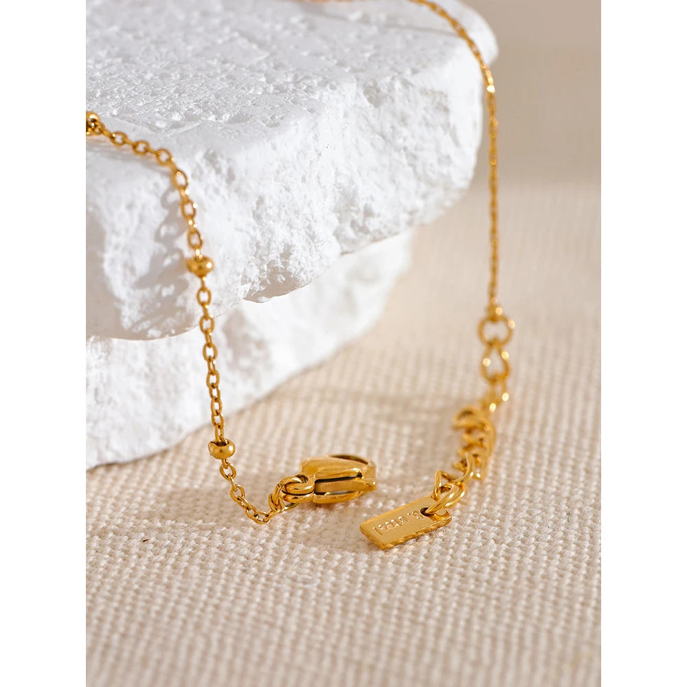 Yhpup New Flower Chain Chic Charm Fashion Bracelet Bangle Golden Stainless Steel Wholesale Jewelry 18K PVD Plated Waterproof