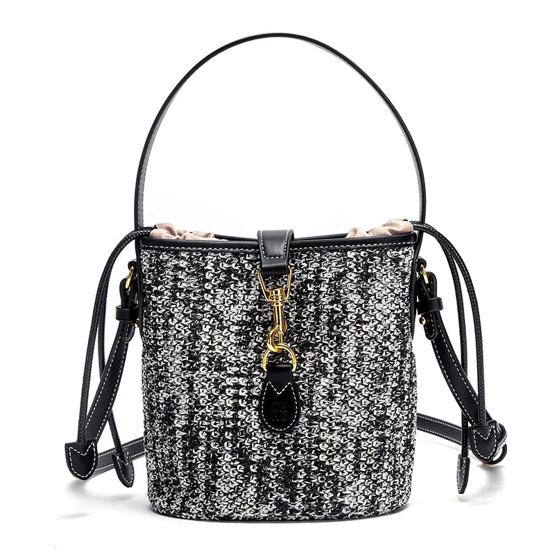 CH Summer New PP Grass Woven Handbag Holiday Phone Bag Women's Shoulder Bag