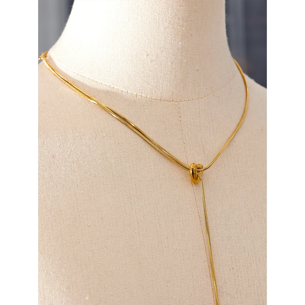 Yhpup 316l Stainless Steel Long Chain Heart Pendant Passed Chest Necklace Imitation Pearls Fashion Gold Silver Color Jewelry