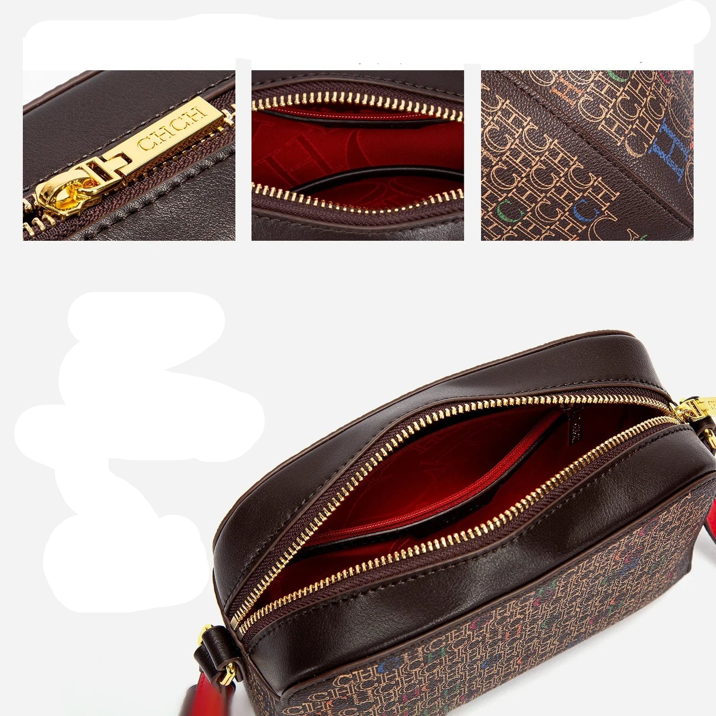 Classic Luxury Women's Handbag Square PVC Printed Shoulder Bag Fashionable Women's Designer Women's Bag
