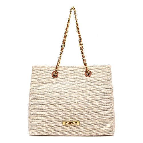 Fashion Classic Retro Stripe Women's New Chain Bag Large Capacity PP Material Women's Shoulder Bag