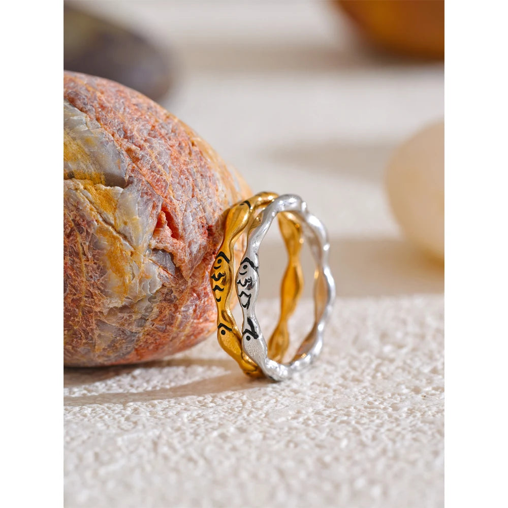 Yhpup 6789# Minimalist Stainless Steel Casting Cute Fish Fashion Ring 18K PVD Plated Stylish Lucky Chic Jewelry Accessories Gift