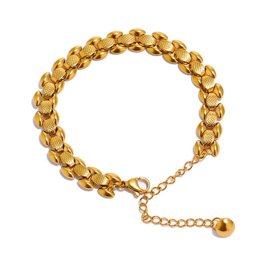 Yhpup Stainless Steel Chain Bracelet High Quality 18 K Metal Fashion Bracelet Waterproof Jewelry for Women Bijoux Femme Gift