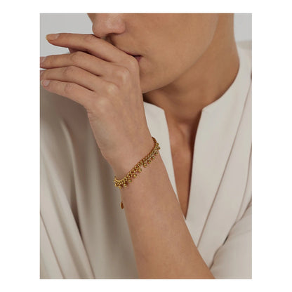 Yhpup 316L Stainless Steel Bead Bracelet for Women Gold Color Metal Trendy 18K Bangle Waterproof Jewelry браслеты женские