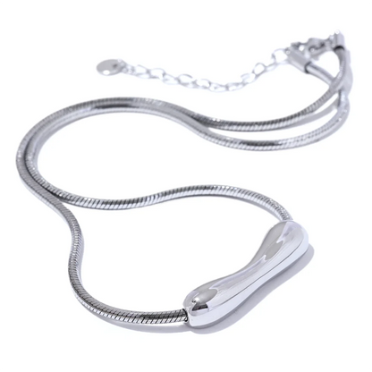 Yhpup Stainless Steel Chain Pendant Clavicle Necklace for Women 18K PVD Plated Statement Collar Jewelry Charm Accessories