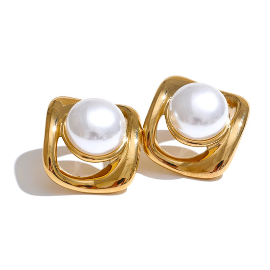 Yhpup New Design Fashion High Quality Stud Earrings Chic Waterproof Allergy Prevention Temperament Korean Style Jewelry Women