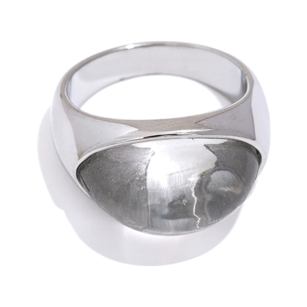 Yhpup Creative Resin 316L Stainless Steel Geometric Cast Fashion Mysterious Ring Charm High Quality Jewelry Bijoux Women Gift