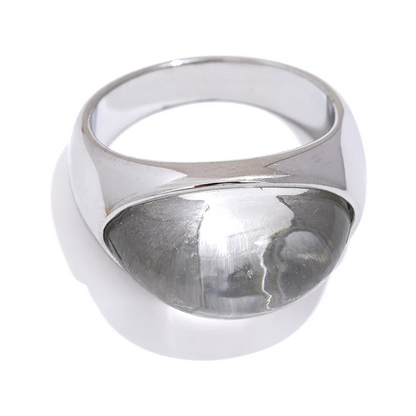 Yhpup Creative Resin 316L Stainless Steel Geometric Cast Fashion Mysterious Ring Charm High Quality Jewelry Bijoux Women Gift