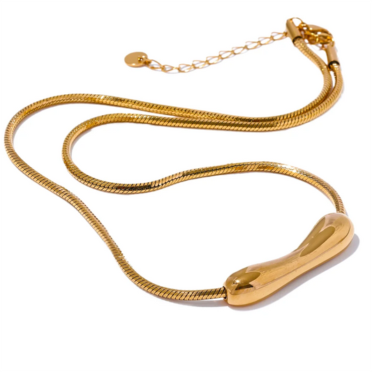 Yhpup Stainless Steel Chain Pendant Clavicle Necklace for Women 18K PVD Plated Statement Collar Jewelry Charm Accessories