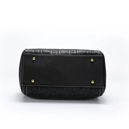 Classic Style Fashion Retro Style Simple Ladies Solid Color Handbag Minimalist Design Leather Large Capacity